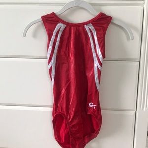 GK gymnastics red and silver Leo